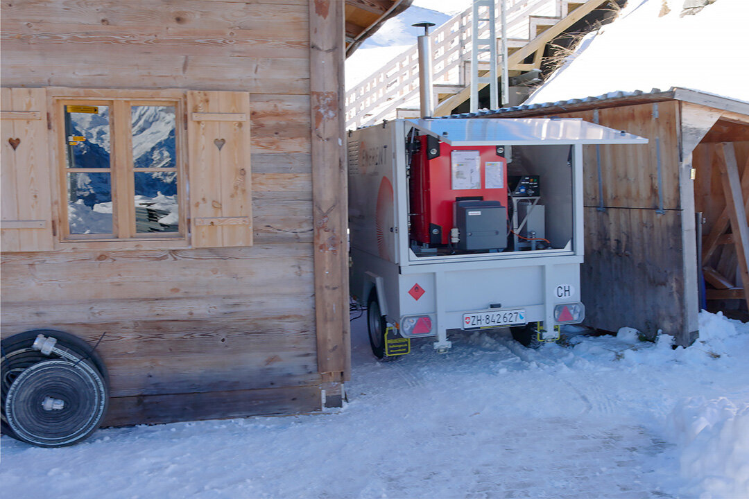 Schweizer Alpen - Einsatz mobile Notheizung | © ENERENT