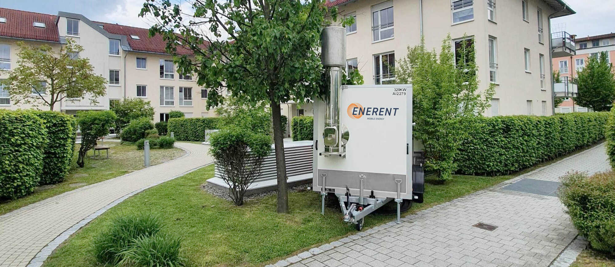 Quelle: ENERENT GmbH BU: Mobile Heizzentralen wie hier von ENERENT sind bei einem Heizungsdefekt bis zu einem Jahr mitförderbar entscheidet man sich für ein umweltschonendes, förderfähiges Heizsystem beim Heizungstausch.